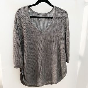 New York & Company XL Open Knit Tunic Sweater